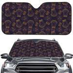 Ornament Tiki Mask Pattern Print Car Windshield Sun Shade