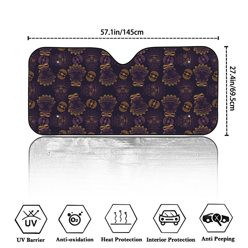 Ornament Tiki Mask Pattern Print Car Windshield Sun Shade