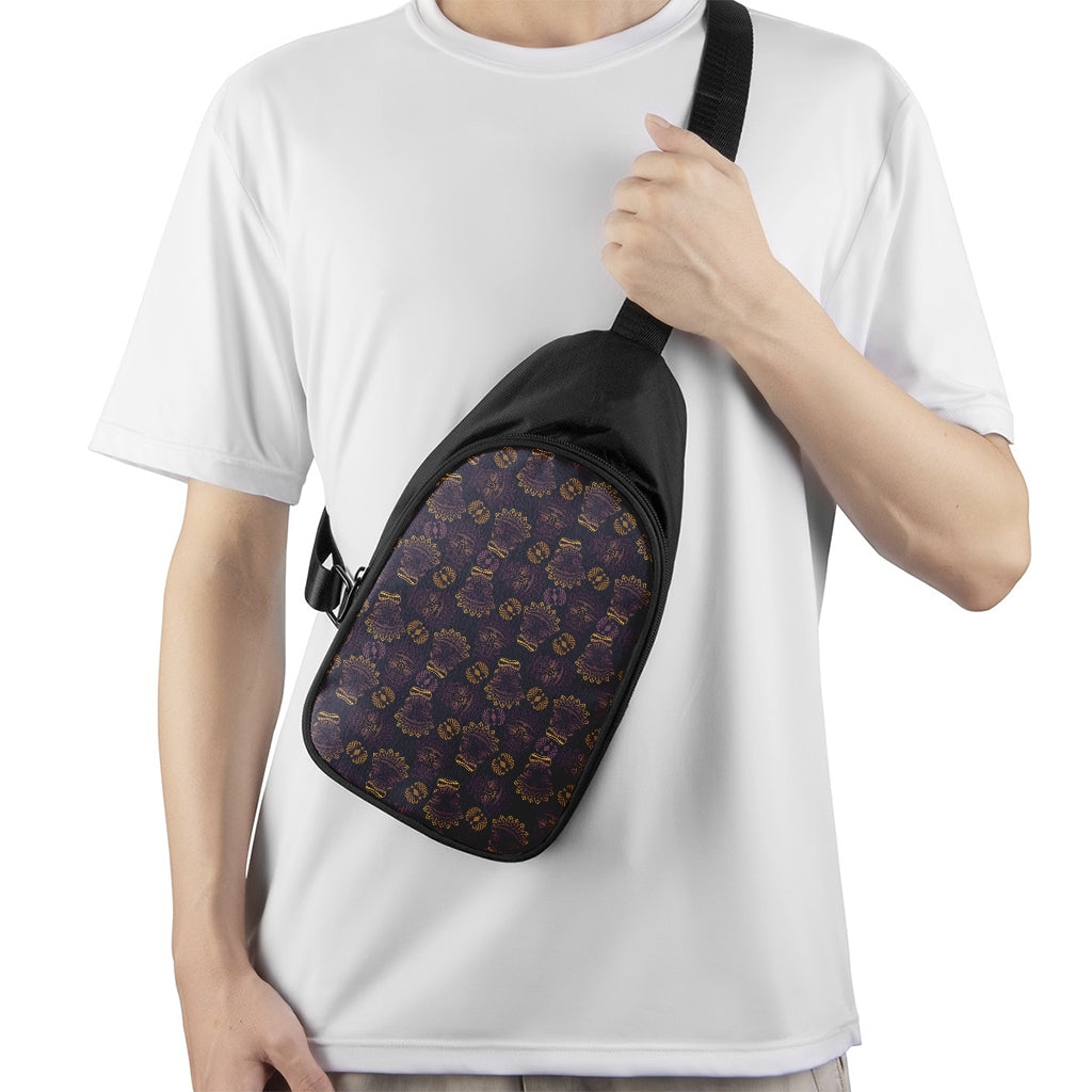 Ornament Tiki Mask Pattern Print Chest Bag