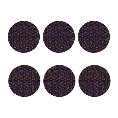 Ornament Tiki Mask Pattern Print Coaster Set