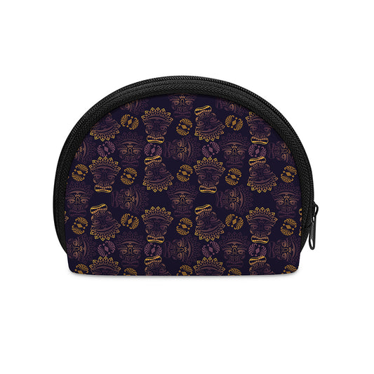Ornament Tiki Mask Pattern Print Coin Purse