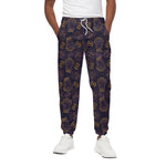 Ornament Tiki Mask Pattern Print Cotton Pants
