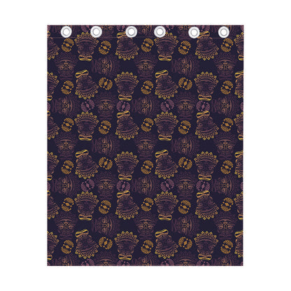 Ornament Tiki Mask Pattern Print Curtain