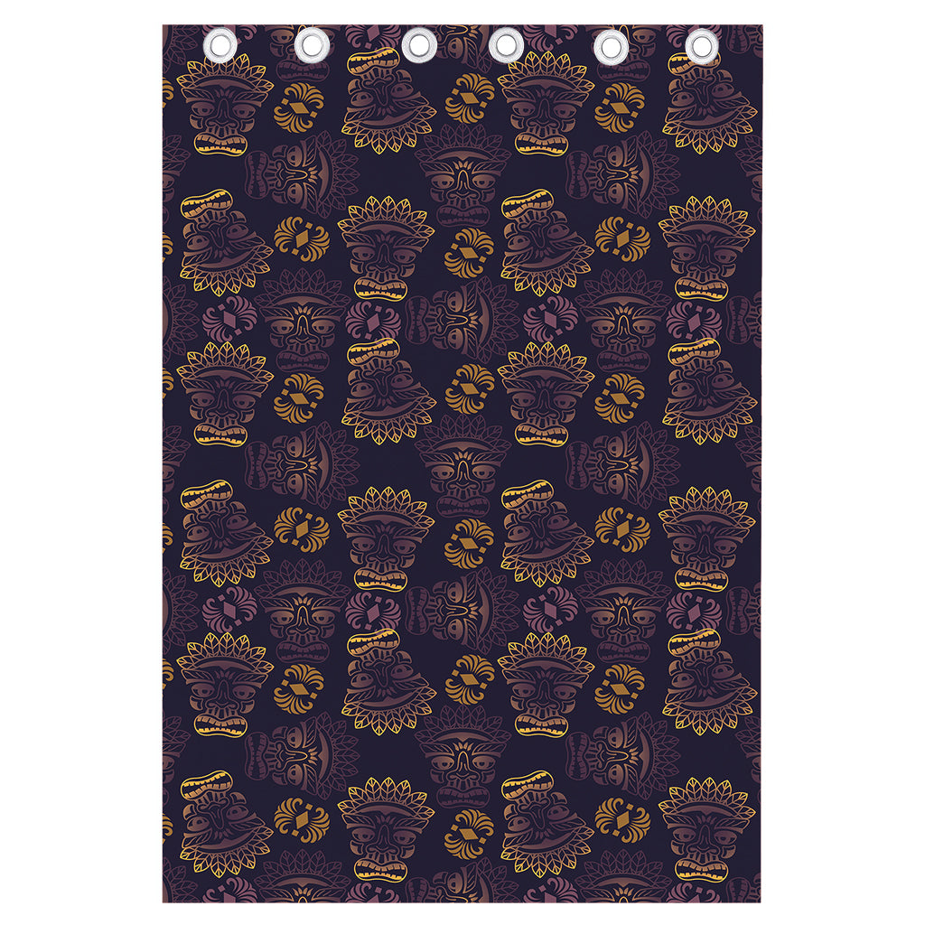Ornament Tiki Mask Pattern Print Curtain