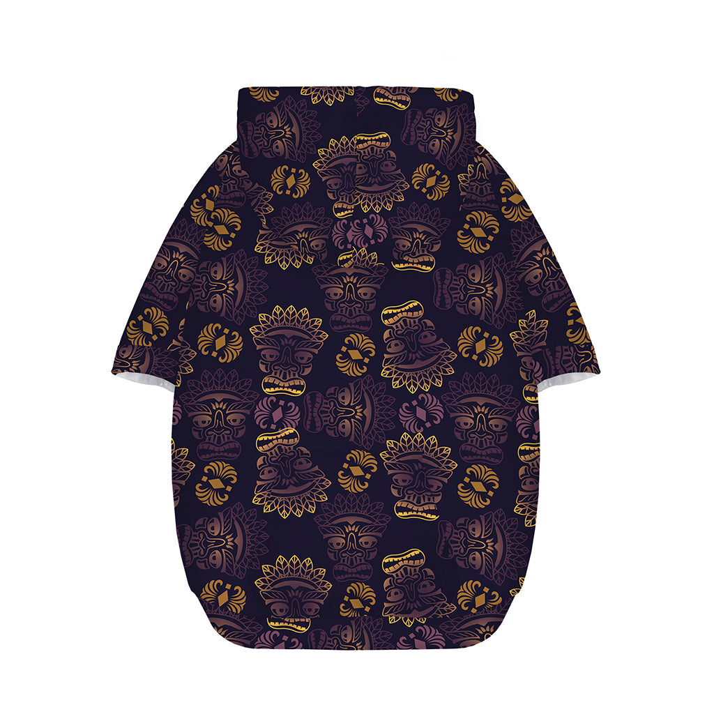 Ornament Tiki Mask Pattern Print Dog Zip Up Hoodie