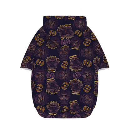 Ornament Tiki Mask Pattern Print Dog Zip Up Hoodie