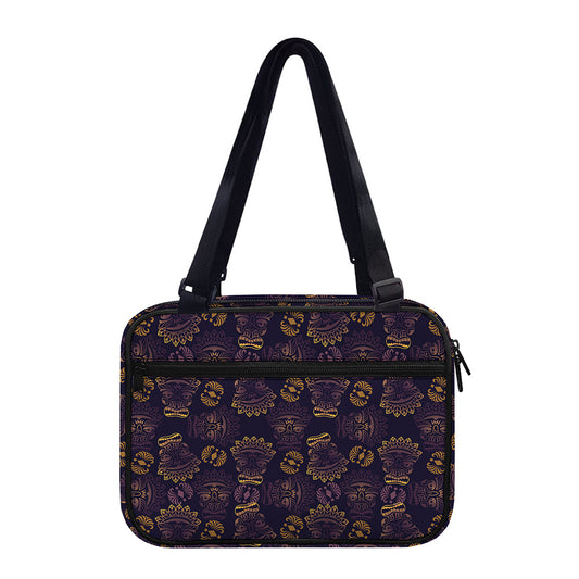 Ornament Tiki Mask Pattern Print Double Strap Bible Bag