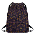 Ornament Tiki Mask Pattern Print Drawstring Backpack