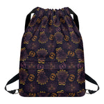 Ornament Tiki Mask Pattern Print Drawstring Backpack