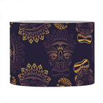 Ornament Tiki Mask Pattern Print Drum Lamp Shade