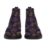 Ornament Tiki Mask Pattern Print Flat Ankle Boots