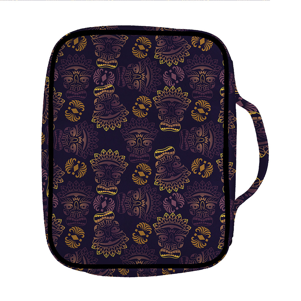 Ornament Tiki Mask Pattern Print Front Pocket Bible Bag