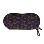 Ornament Tiki Mask Pattern Print Glasses Case