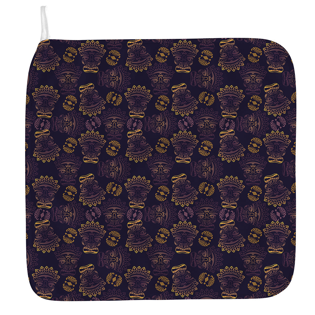 Ornament Tiki Mask Pattern Print Hand Towel