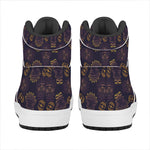 Ornament Tiki Mask Pattern Print High Top Leather Sneakers