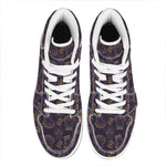 Ornament Tiki Mask Pattern Print High Top Leather Sneakers