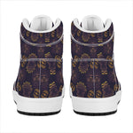 Ornament Tiki Mask Pattern Print High Top Leather Sneakers