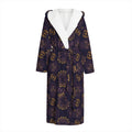 Ornament Tiki Mask Pattern Print Hooded Bathrobe