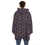 Ornament Tiki Mask Pattern Print Hoodie Blanket
