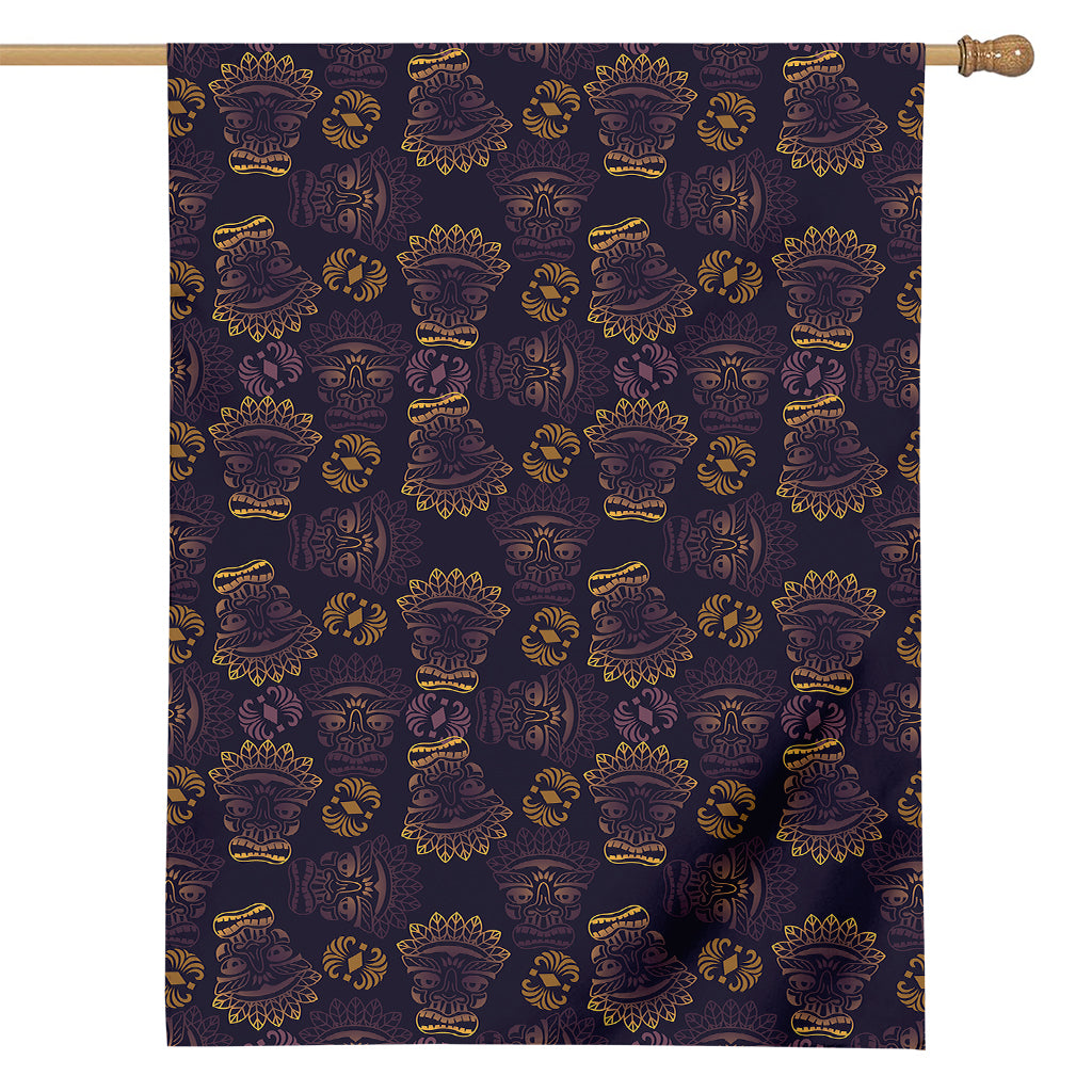 Ornament Tiki Mask Pattern Print House Flag