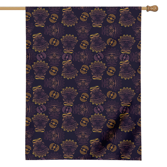 Ornament Tiki Mask Pattern Print House Flag