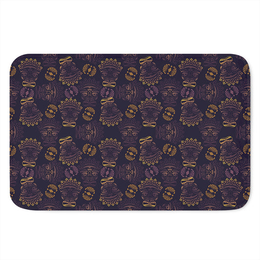 Ornament Tiki Mask Pattern Print Indoor Door Mat