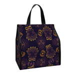 Ornament Tiki Mask Pattern Print Insulated Lunch Tote