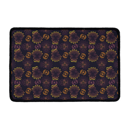 Ornament Tiki Mask Pattern Print Kitchen Mat