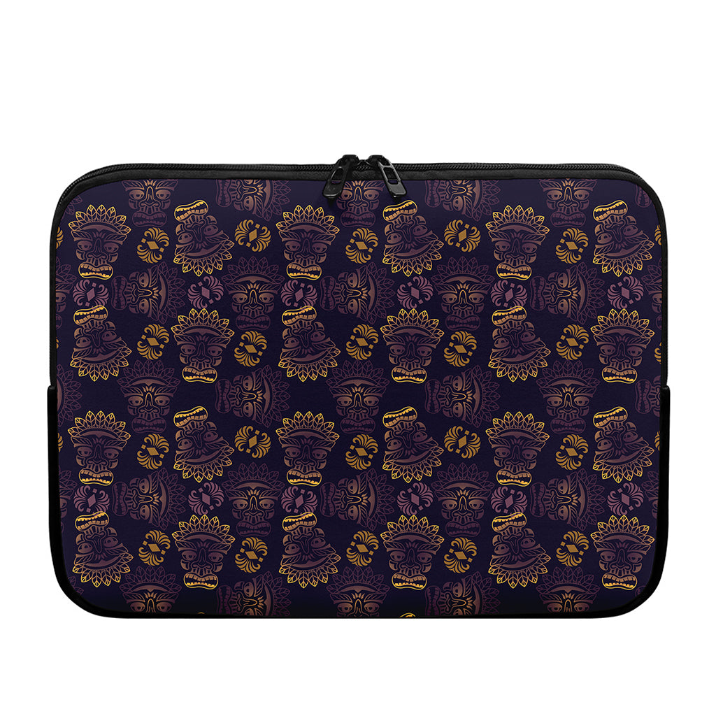 Ornament Tiki Mask Pattern Print Laptop Sleeve