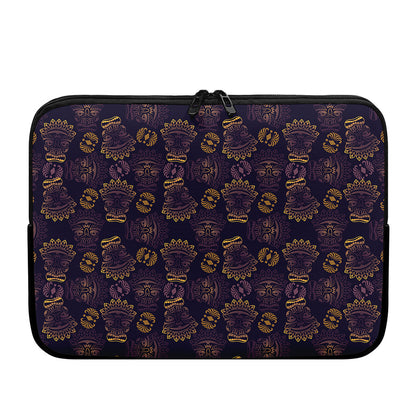 Ornament Tiki Mask Pattern Print Laptop Sleeve