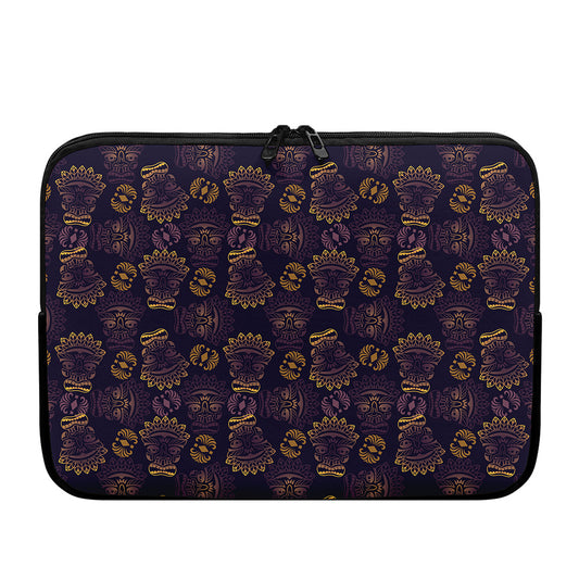 Ornament Tiki Mask Pattern Print Laptop Sleeve