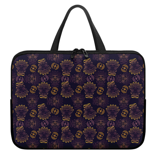 Ornament Tiki Mask Pattern Print Laptop Sleeve With Handle