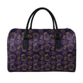 Ornament Tiki Mask Pattern Print Leather Duffel Bag