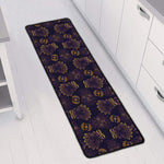 Ornament Tiki Mask Pattern Print Long Kitchen Mat