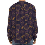 Ornament Tiki Mask Pattern Print Long Sleeve Baseball Jersey