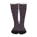 Ornament Tiki Mask Pattern Print Long Socks