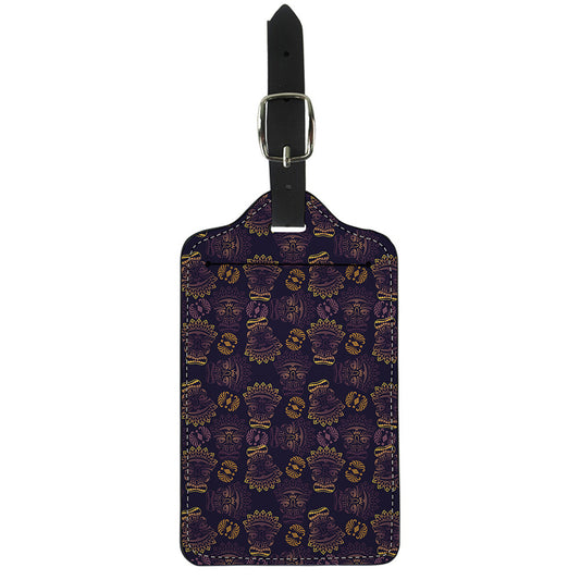 Ornament Tiki Mask Pattern Print Luggage Tag