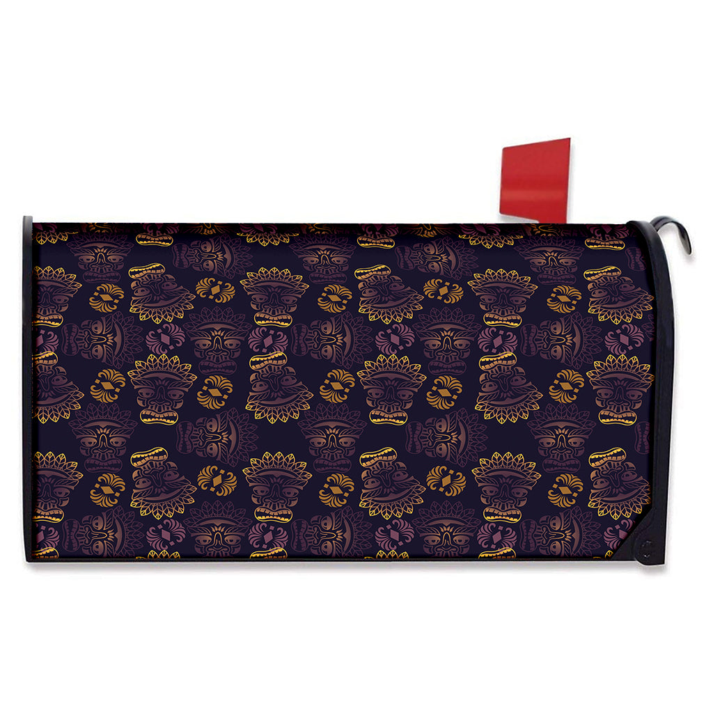 Ornament Tiki Mask Pattern Print Mailbox Cover