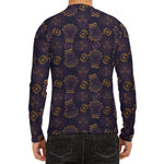 Ornament Tiki Mask Pattern Print Men's Long Sleeve Rash Guard