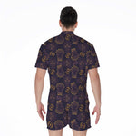 Ornament Tiki Mask Pattern Print Men's Rompers