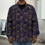 Ornament Tiki Mask Pattern Print Men's Shirt Jacket