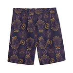 Ornament Tiki Mask Pattern Print Men's Sports Shorts