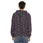 Ornament Tiki Mask Pattern Print Men's Velvet Pullover Hoodie