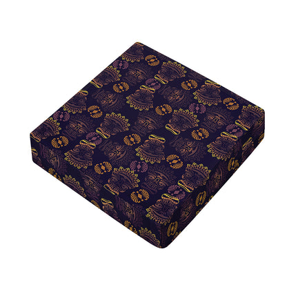 Ornament Tiki Mask Pattern Print Outdoor Seat Cushion Cover