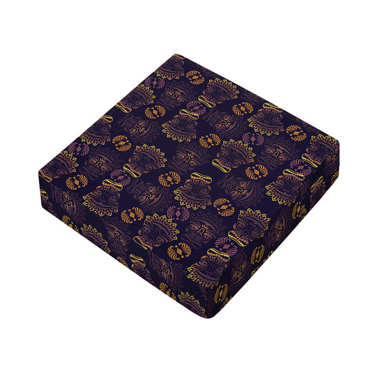 Ornament Tiki Mask Pattern Print Outdoor Seat Cushion Cover