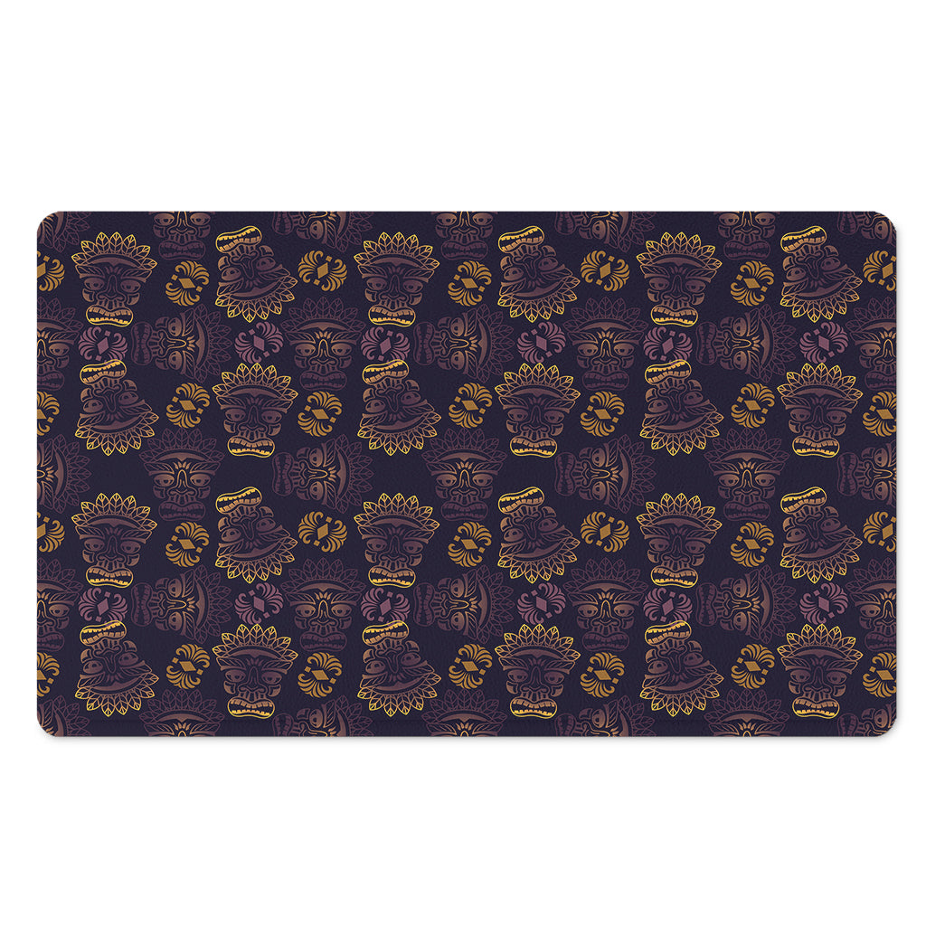 Ornament Tiki Mask Pattern Print Polyester Doormat