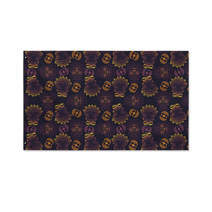 Ornament Tiki Mask Pattern Print Polyester Flag