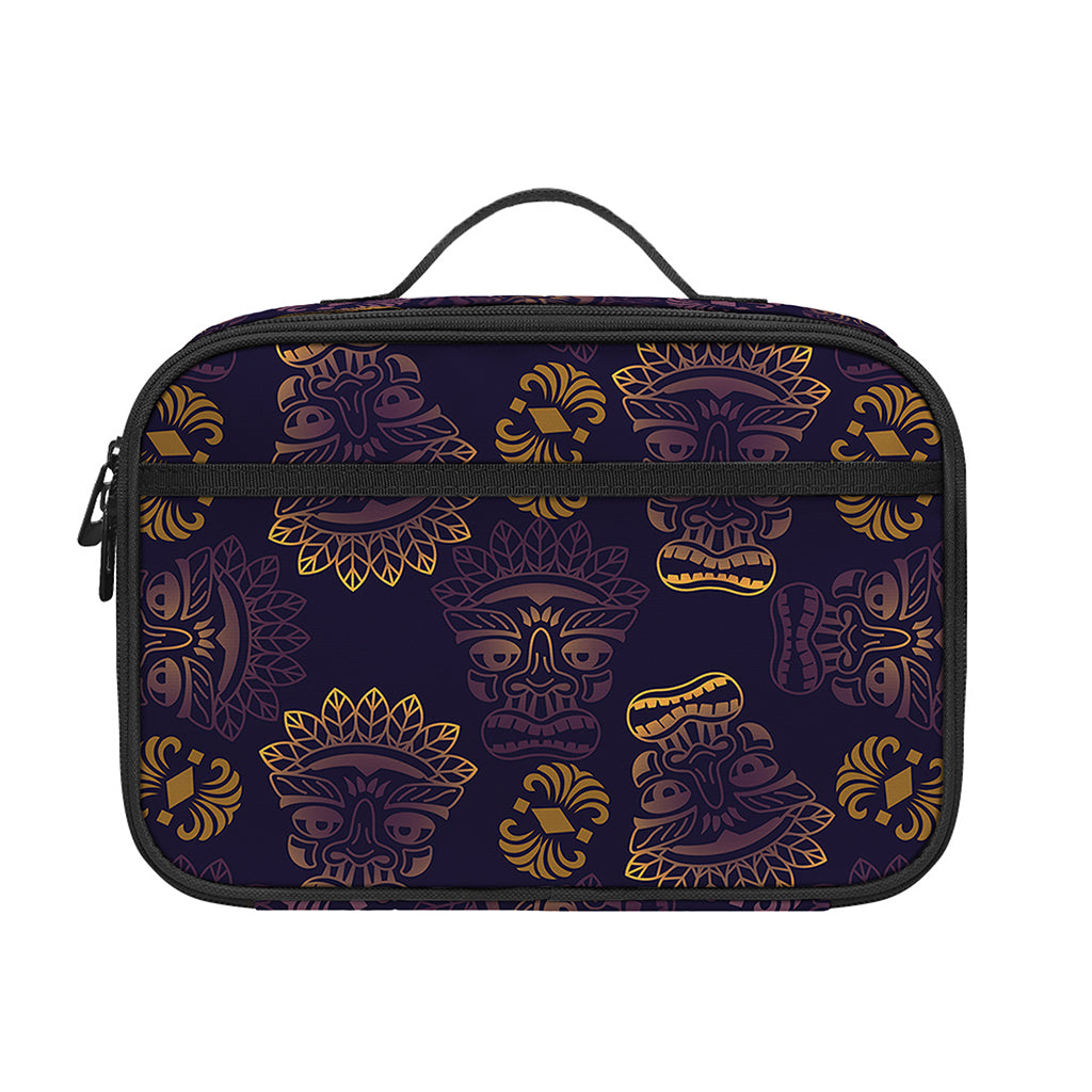 Ornament Tiki Mask Pattern Print Portable Lunch Bag