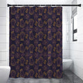 Ornament Tiki Mask Pattern Print Premium Shower Curtain