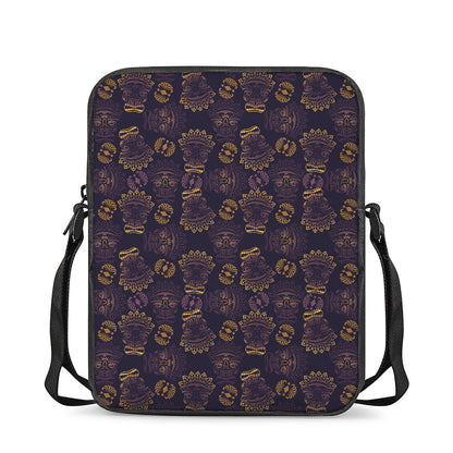 Ornament Tiki Mask Pattern Print Rectangular Crossbody Bag